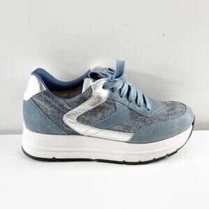 Voile Blanche Julia Lace Up Platform Suede Shoes Sneakers Blue 39 / 9